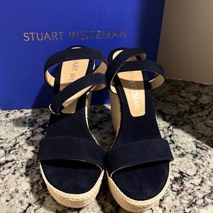 Stuart Weitzman- Alex Platform Wedge black size 10